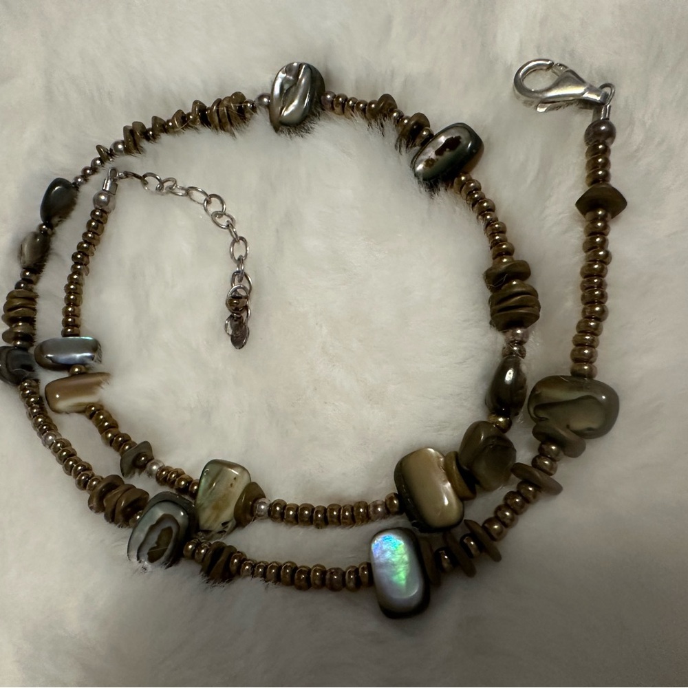 Beautiful SILPADA Abalone Sterling Bronze
Approximate: 16" with 2" extension